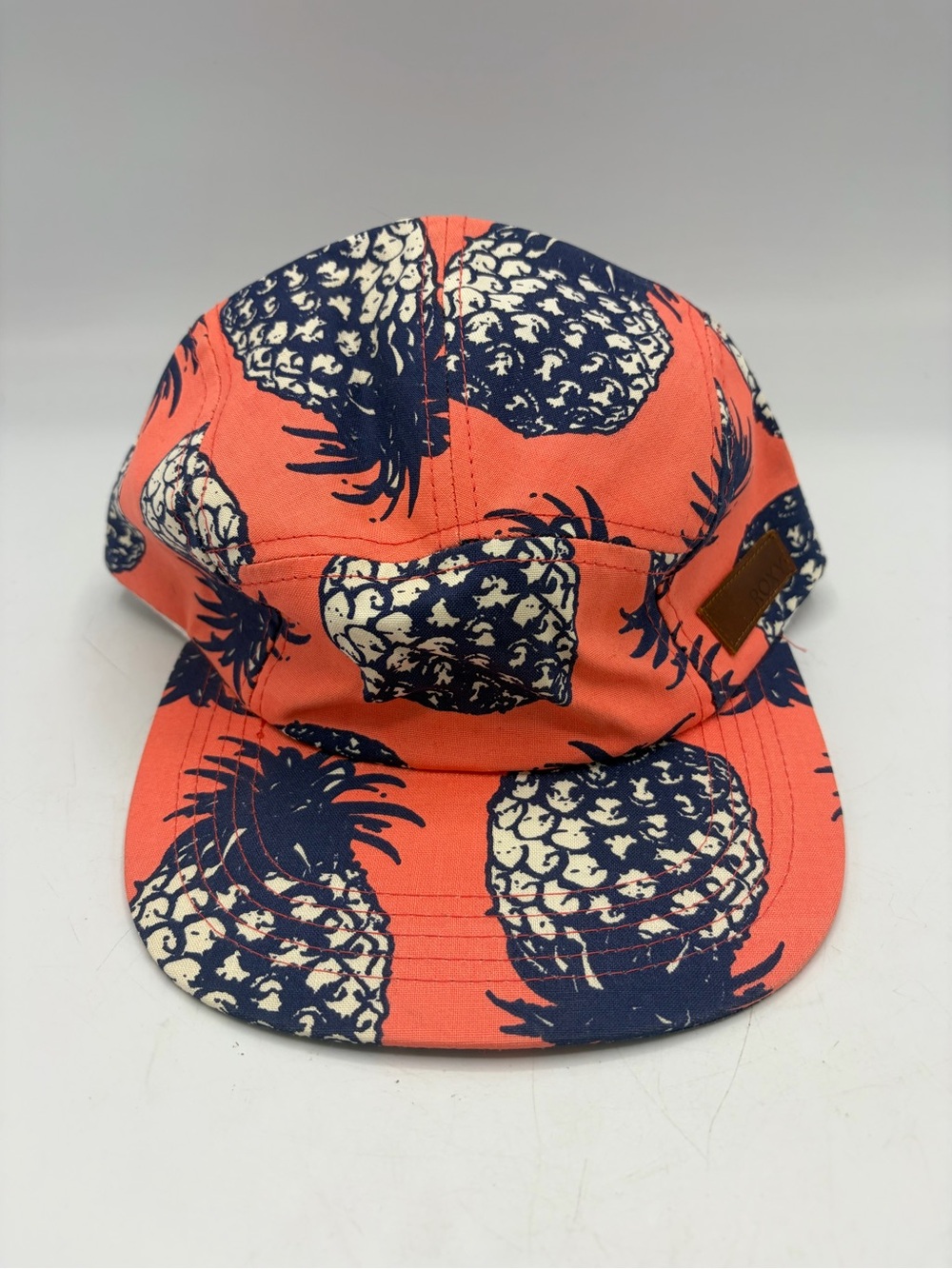 Roxy Coral and Navy Tropical Patch Cap
